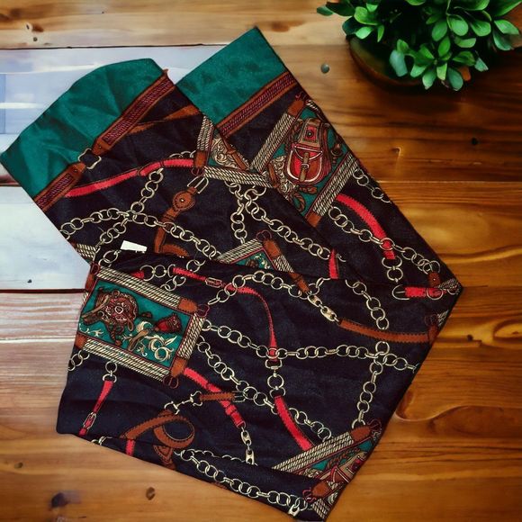 Unbranded Accessories - Vintage Unbranded Equestrian Themed Saddle Bridle Scarf Hair Wrap